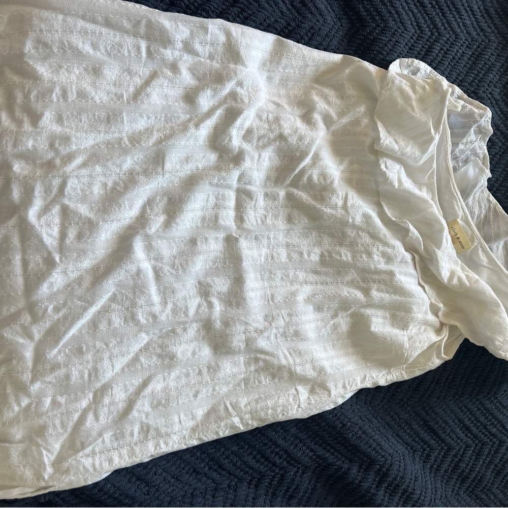 White dress. Cloth and stone. Small. Tags on.